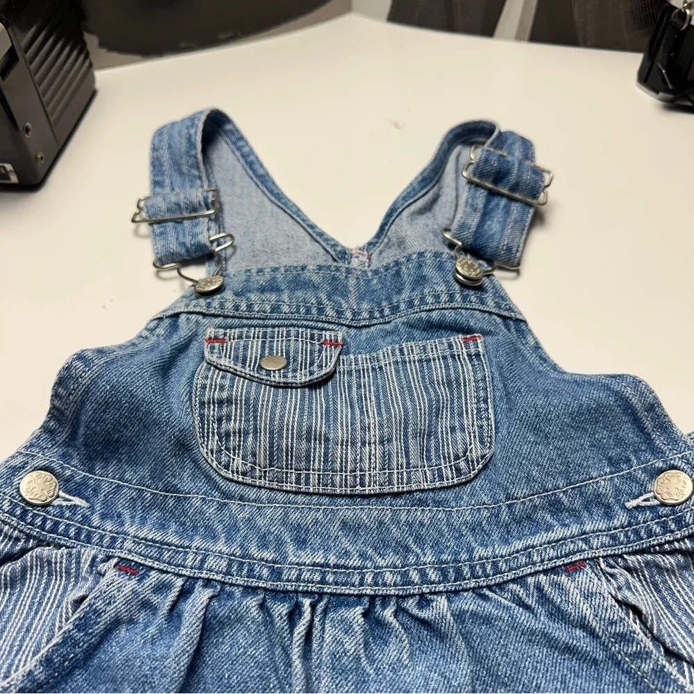Vintage OshKosh Overalls | 90s Heart Patch Denim Relaxed · 3T